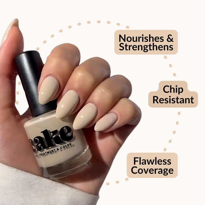 CAKE Nail Strengthening Polish, Color: “See You Latte”
