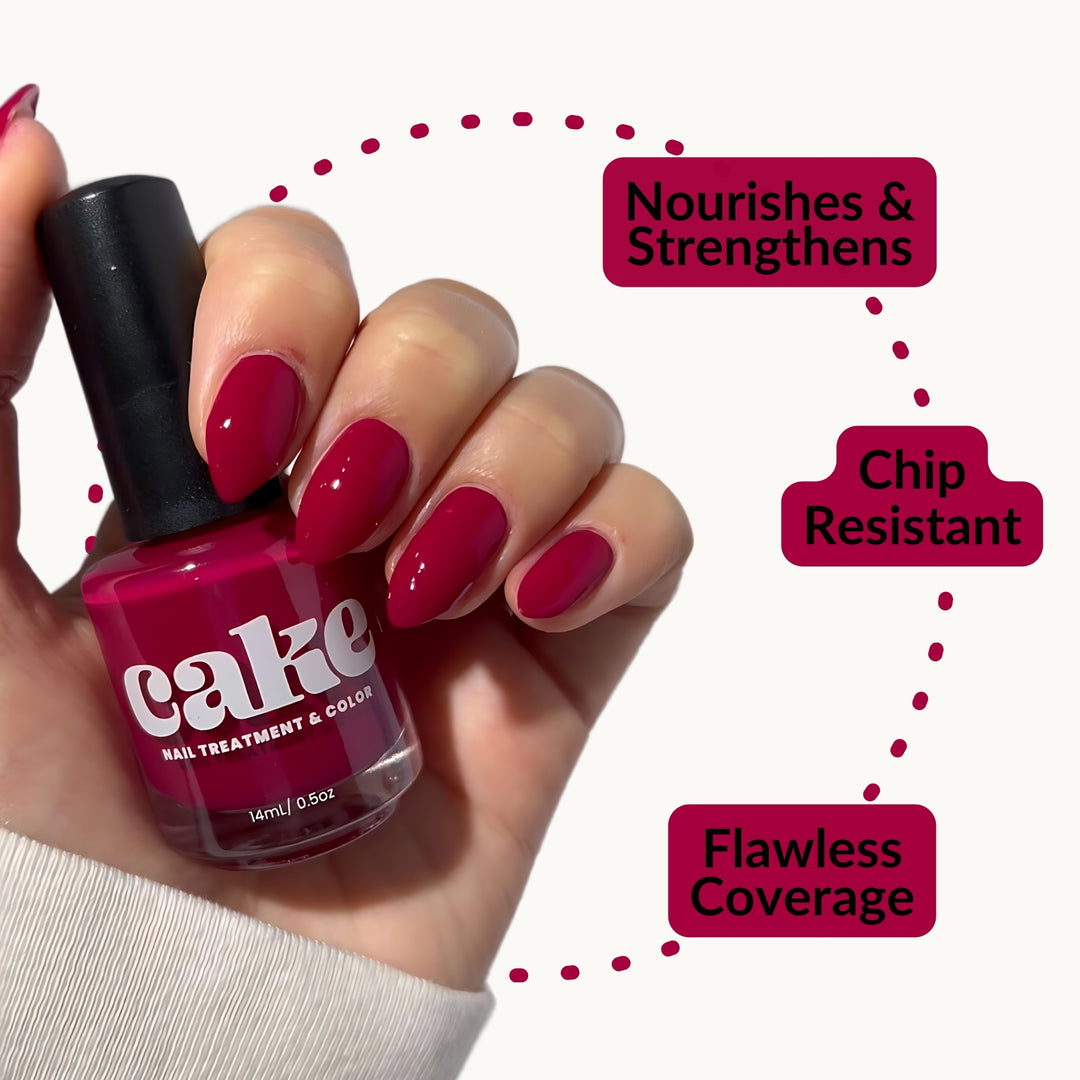 CAKE Power Boost Nail Strengthener & Nail Polish Duo - "Under the Affluence"