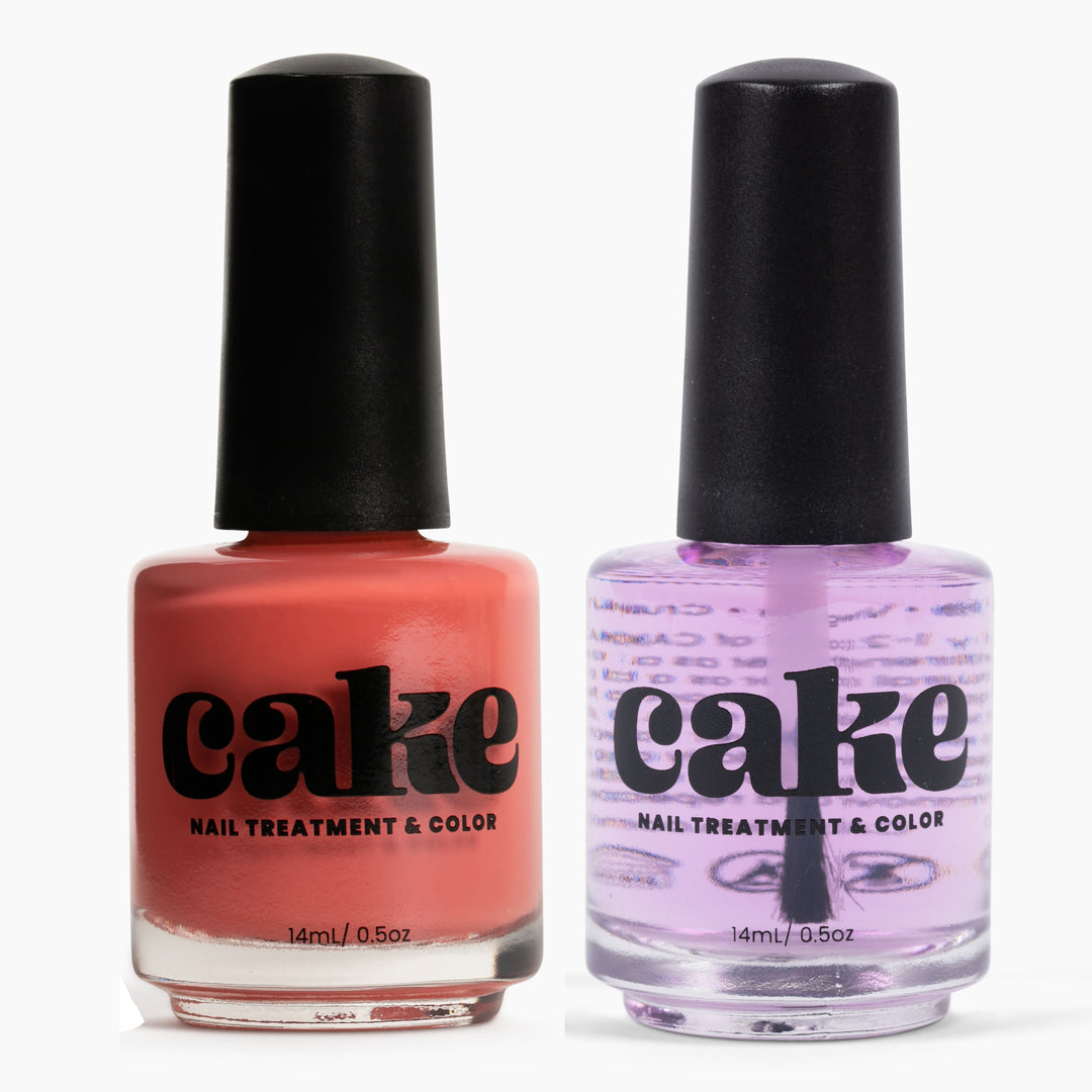 CAKE Power Boost Nail Strengthener & Polish Duo "Afterglow"