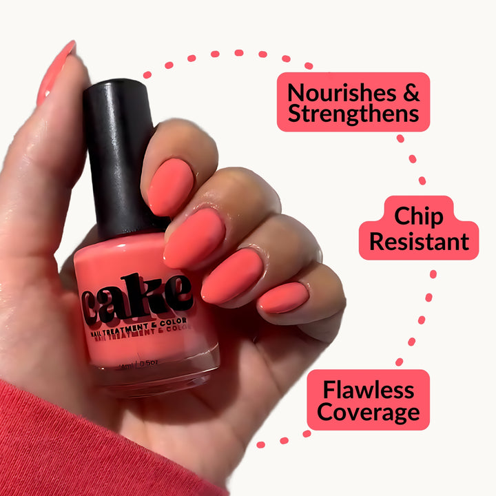 CAKE Power Boost Nail Strengthener & Polish Duo "Afterglow"